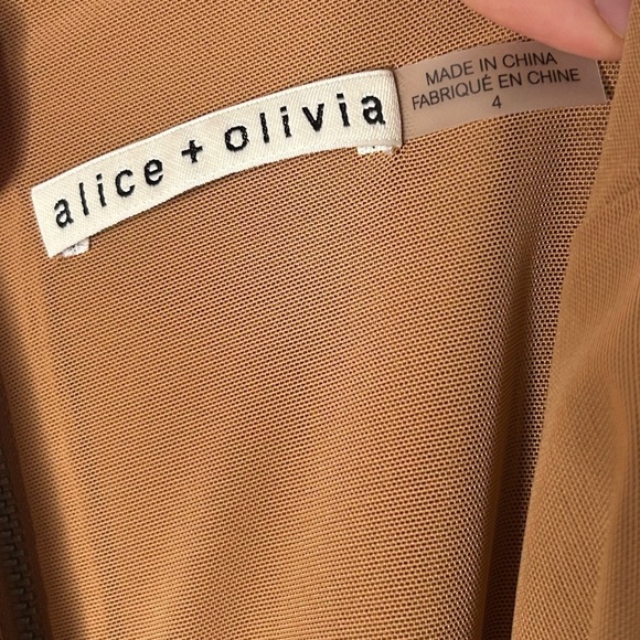 Alice + Olivia Ashby Hip Cutout Dress in Camel - Picture 4 of 7